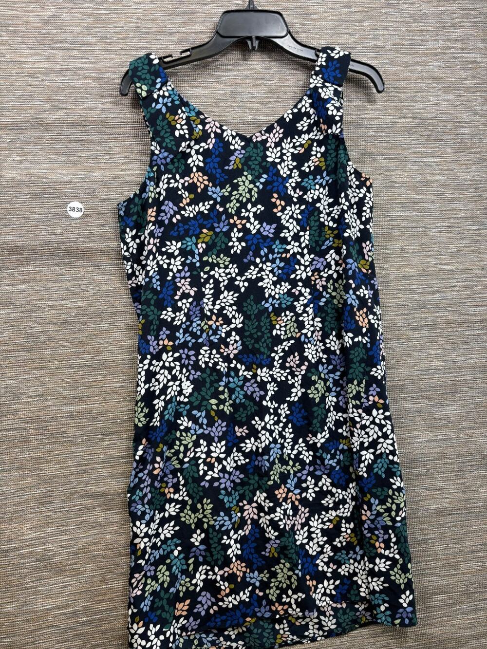 Cabi Shift Mini Dress Womens Size M Black Multicolor Floral Casual Sleeveless